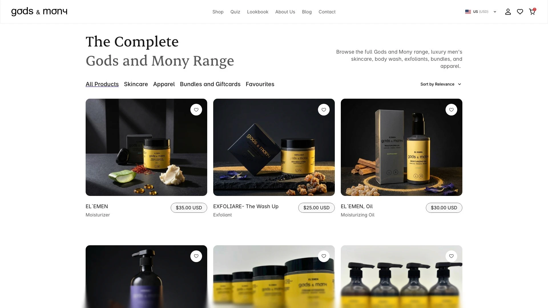 Gods and Mony product collection